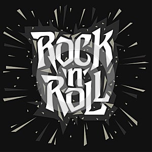 Rock lettering, poster or t-shirt design, vector