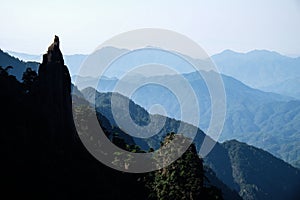 Rock looks like taoist priest at Sanqingshan Mountains