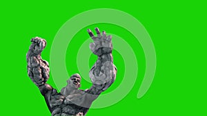 Rock Man Monster Green Screen Loop 3D Renderings Animations