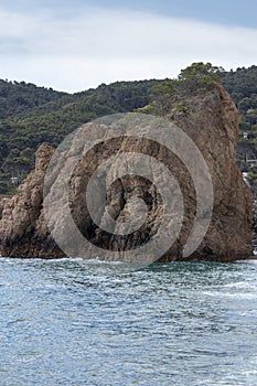 the middle of illa rotja beach in the town of begur on the costa brava photo