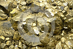 Rock with mineral crystals or gold just found by Geologist