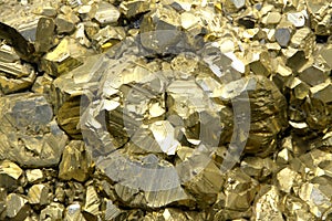 Rock with mineral crystals or gold just found by Geologist photo
