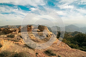 Rock mountain in Dana Biosphere Reserve in jordan