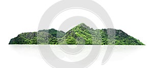 rock mountain hill with  green forest isolate on white background