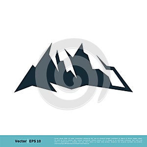 Rock Mountain Icon Vector Logo Template Illustration Design. Vector EPS 10