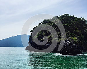 Rock mountain at the seashore