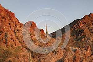 Rock mountains with desert background nature landscape