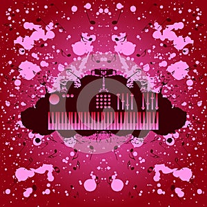 Rock music background keyboard