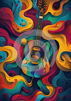 Rock music background. Rock poster. Background for music festival or concert poster or flyer, design template