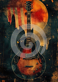 Rock music background. Rock poster. Background for music festival or concert poster or flyer, design template