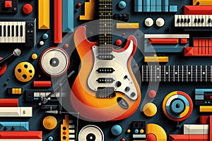 Rock music background. Rock poster. Background for music festival or concert poster or flyer, design template