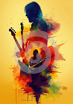 Rock music background. Rock poster. Background for music festival or concert poster or flyer, design template