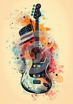 Rock music background. Rock poster. Background for music festival or concert poster or flyer, design template