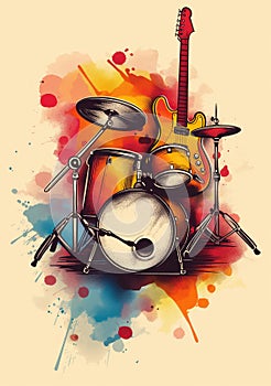 Rock music background. Rock poster. Background for music festival or concert poster or flyer, design template