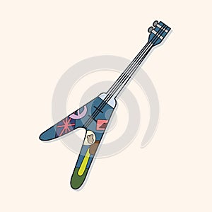 Rock music eletricity guitar theme elements vector,eps