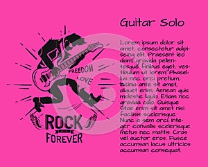 Rock Music Forever Guitar Solo Colorful Poster