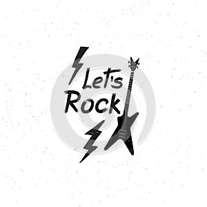 Rock music icon. Musical sign background. Rock lettering. Rock`n