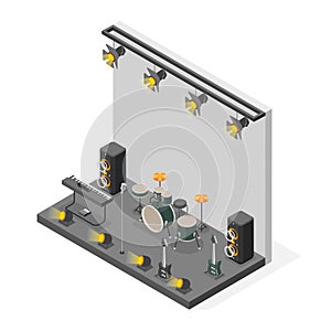 Rock Music Isometric