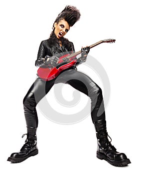 Rock musician with guitar