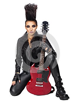 Rock musician with guitar