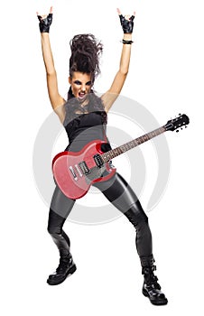 Rock musician with guitar