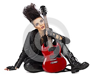 Rock musician isolated