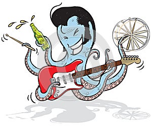 Rock musician octopus