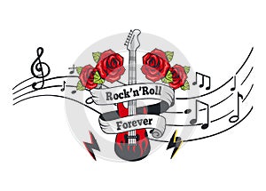 Rock n Roll Forever, Electric Guitar with Roses