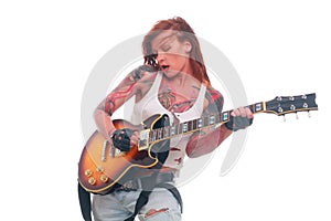 Rock'n Roll girl with tattoo