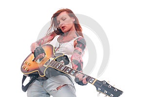 Rock'n Roll girl with tattoo
