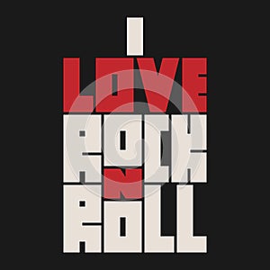 Rock n Roll lettering with grunge effect. T-shirt fashion Design