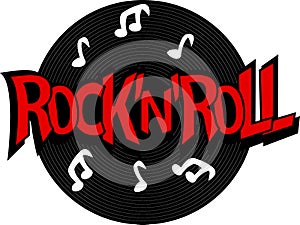 Rock`n`roll lettering with vinyl