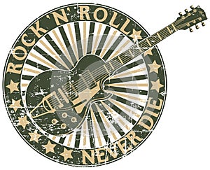 Rock n Roll never die stamp