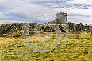 A rock outcrop of Charnian rocks in Bradgate Park, Leicestershire