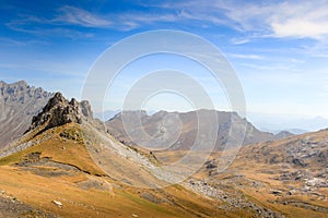 Rock Outcrop Formation and Distant View in the Picos De Europa b