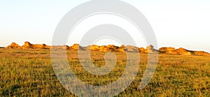 Rock outcrop at sunset in Kansas