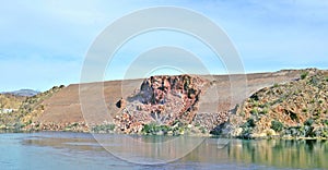 Rock Outcropping Beside Colorado River photo