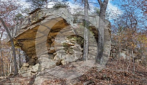 Appalachian Rock Outcroppings On A Hiking Trail. photo