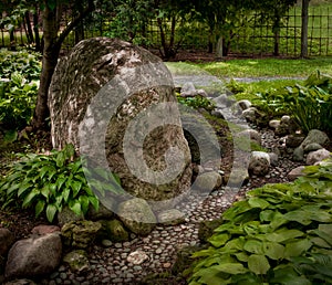 Rock and Path in Japanese Garden