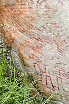 Rock with pictogram of Muisca pre-Columbian culture