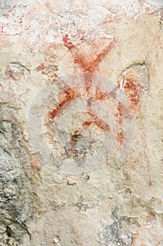 Rock with pictogram of Muisca pre-Columbian culture