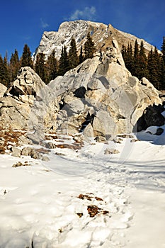 Rock piles and mountains