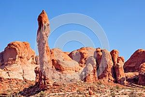 Rock Pillar Sandstone Hoodoo Arches National Park Moab Utah