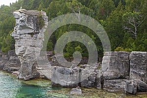 Rock pillars on Flowerpot island