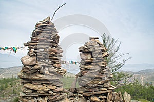 Rock pillars on top of the hillock dedicated to a local Tutelary deity