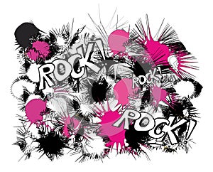 Rock pink black and white pattern