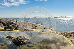 Rock pool HuvudskÃÂ¤r Stockholm archipelago photo