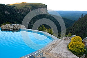 Rock pool with a view over a valley, South Africa