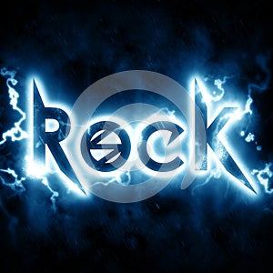 Rock poster with elemrnts of lightning