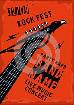 Rock poster with guitar riff
